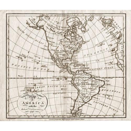 Old map image download for Map of America with the latest Discoveries 1795.