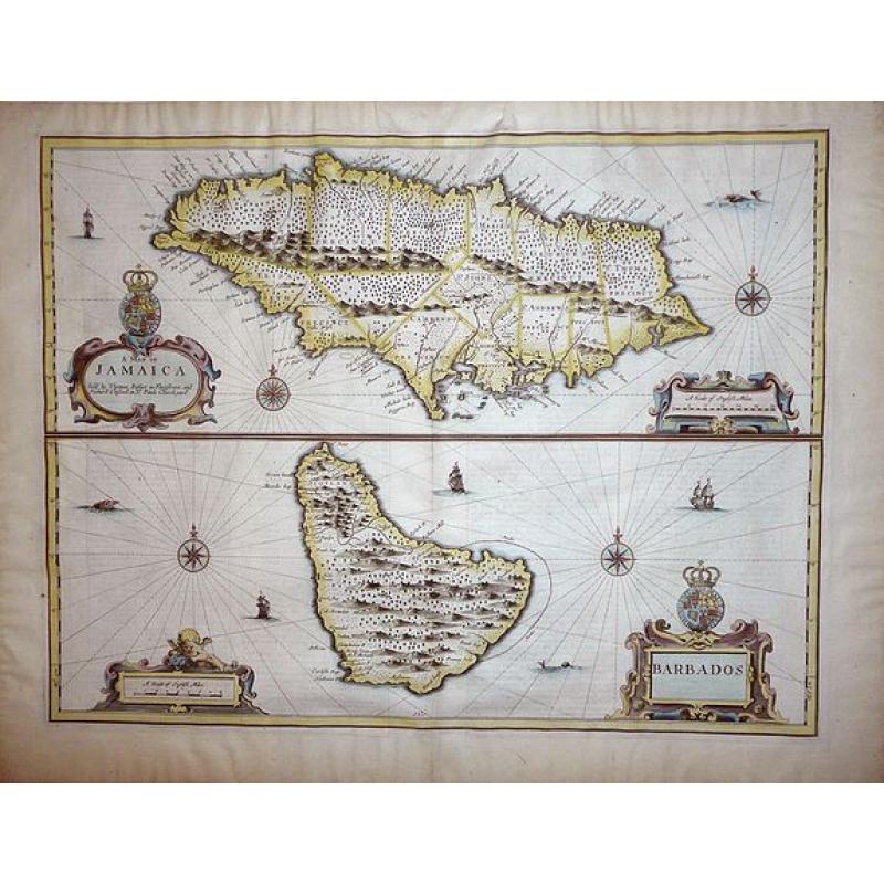 A Map of Jamaica & Barbados.