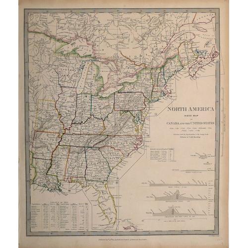 Old map image download for North America, Index Map of Canada and the United States, 