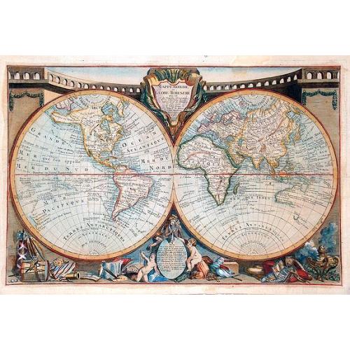 Old map image download for Mappemonde ou globe terestre dressée sur les Nouvelles Observations . . .