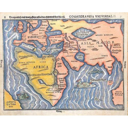 Old map image download for Die eigentliche und wahrafftige Gestalt der Erden und des Meers.