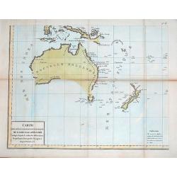 Carte des declinaisons et inclinaisons de L'aiguille aimantee redigee d'apres la table des observations magnetiques faites par les voyageurs depuis l'annee 1775