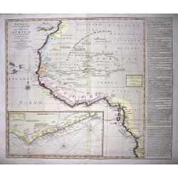 Bowles's new one-sheet map of the coast of Africa :from S.ta Cruz, lat. 30°N. to Angola, lat. 11°.S. with explanatory notes; and a correct chart of the Gold Coast.