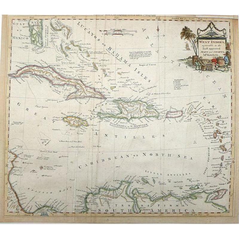 West Indies agreeable to the most approved Maps and Charts .