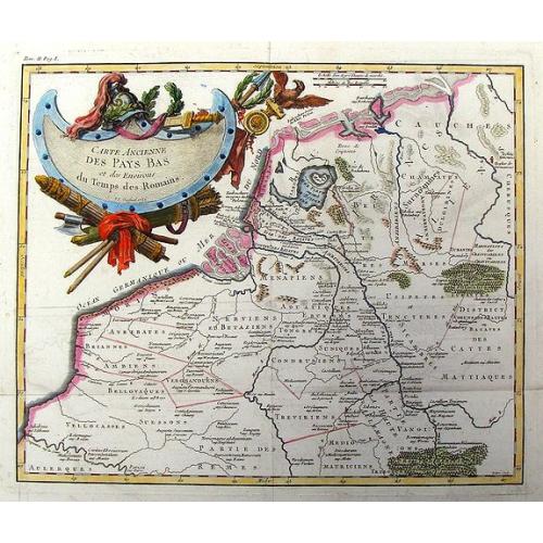 Old map image download for Carte Ancienne des Pays Bas et des Environs du Temps des Romains.