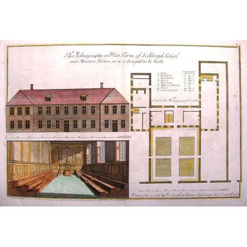 Old map image download for The Icthyography or Platform of Sedbergh School & Masters House, as it is designed to be built.