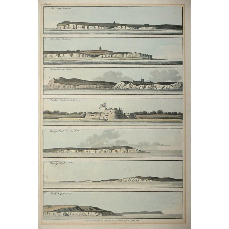Five colored plates from the `Little Sea Torch'or, ‘True guide for coasting pilots:'