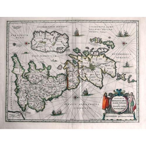 Old map image download for Insularum Britannicarum Acurata Delineatio ex Geographicis Conatibus Abraham Ortelii.