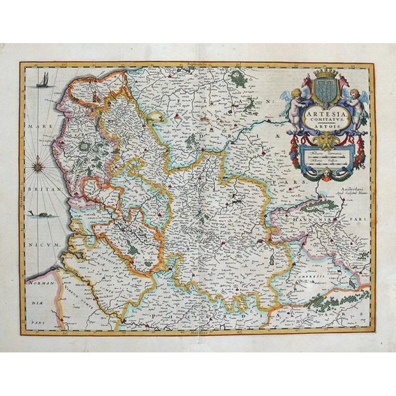 Artesia Comitatus. Artois. Amsterdami Apud Guiljelmum Blaeuw.