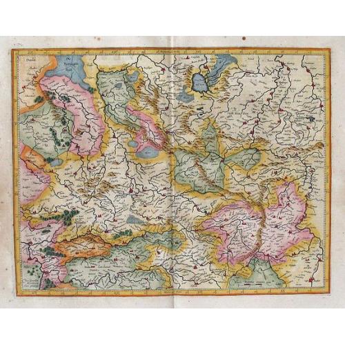 Old map image download for [Untitled Map of M&uuml;nster Germany and Surrounding Regions: Westfalia Secunda Tabula]