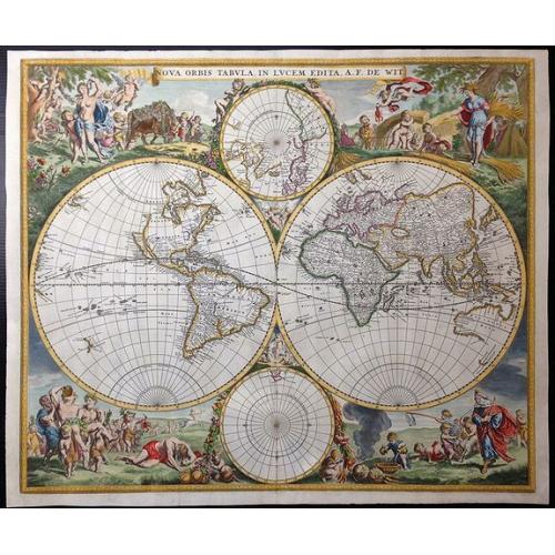 Old map image download for Nova Orbis Tabula, in Lucem Edita.