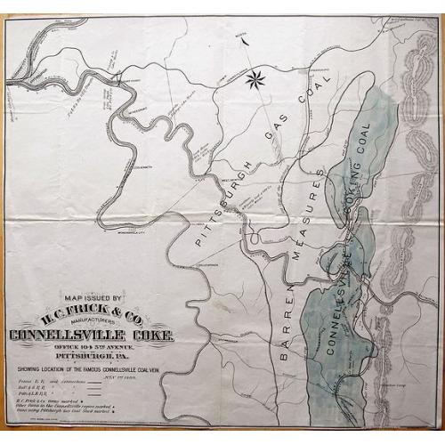 Old map image download for Map Issued by H.C. Frick & Co., Manufacturers Connellsville Coke.