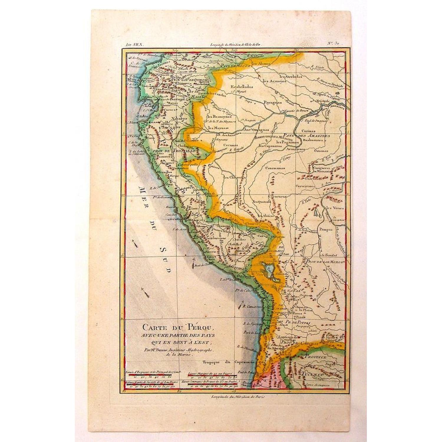Carte du Perou avec Une Partie des Pays Qui en Sont a L'Est