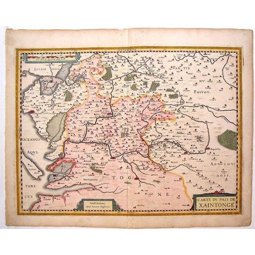 Old map image download for Carte du Pais de Xaintonage.