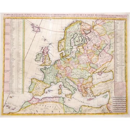 Old map image download for Carte De L'Europe Suivant Les Plus Nouvelles Observations De Messieurs De L'Academie Des Sciences . . .