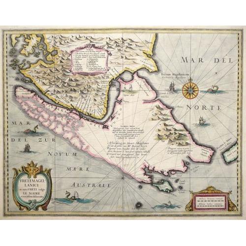 Old map image download for Freti Magellanici ac novi Freti vulgo Le Maire exactissima delinatio. . .