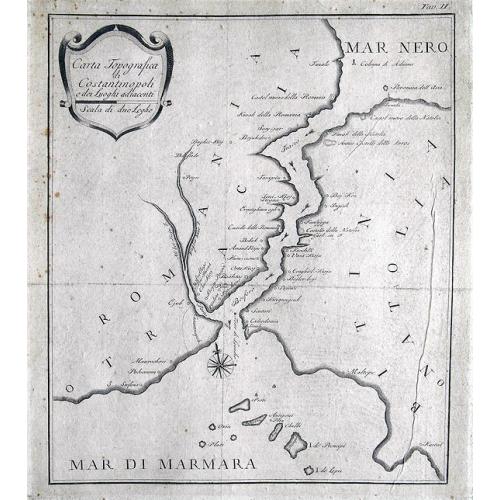 Old map image download for Carta Topografica di Costantinopoli e dei Luoghi adiacenti.
