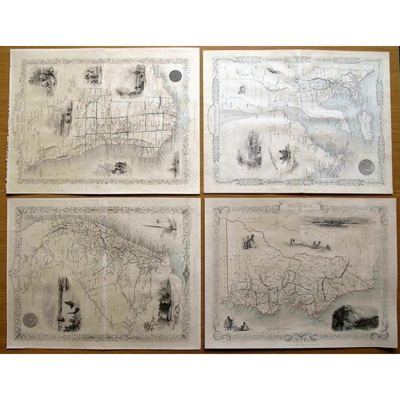 [LOT OF 4 MAPS] Parts of Australia.