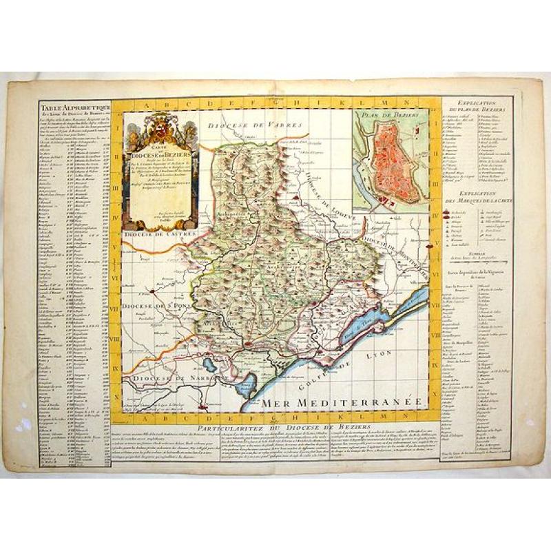Carte du Diocese de Beziers.