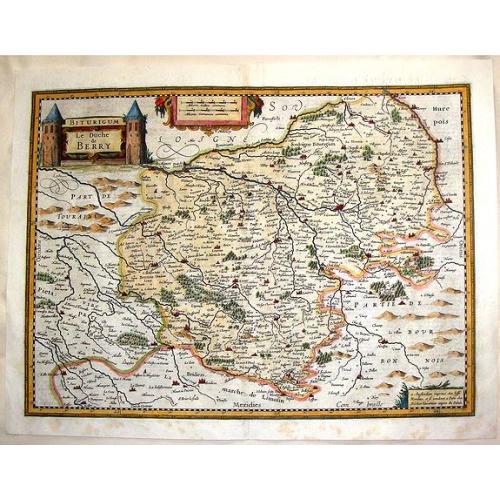 Old map image download for Biturigum, le Duche de Berry.