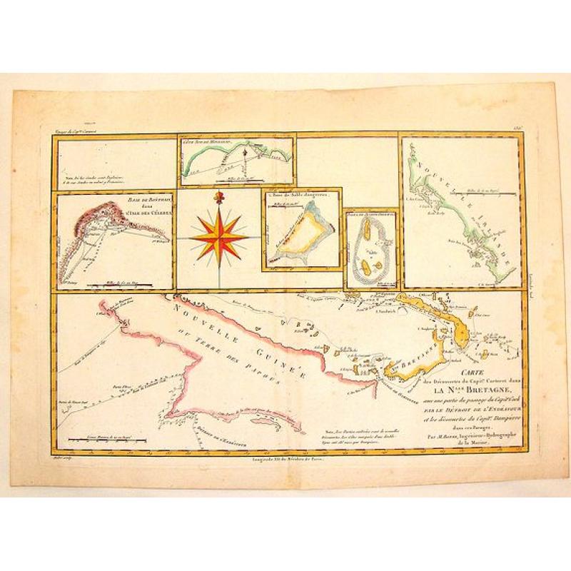 Carte des Decouvertes du Capital Carteret dans La Nouvelle bretagne.