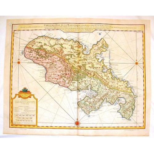 Old map image download for Carte de L\'Isle de la Martinique.