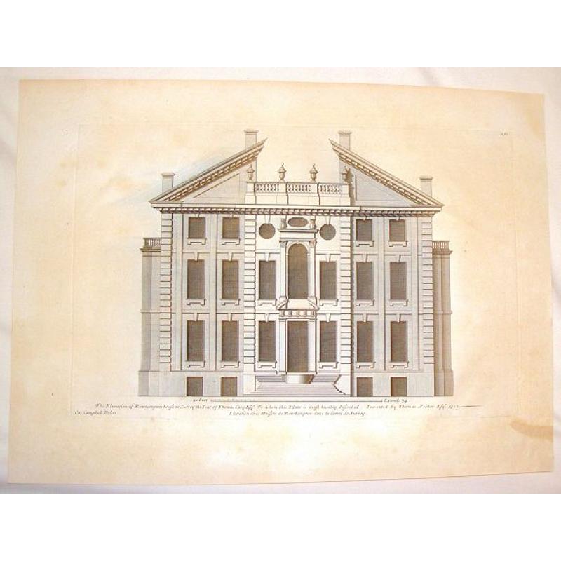 The Elevation of Rowhampton House in Surrey, the seat of Thomas Cary.