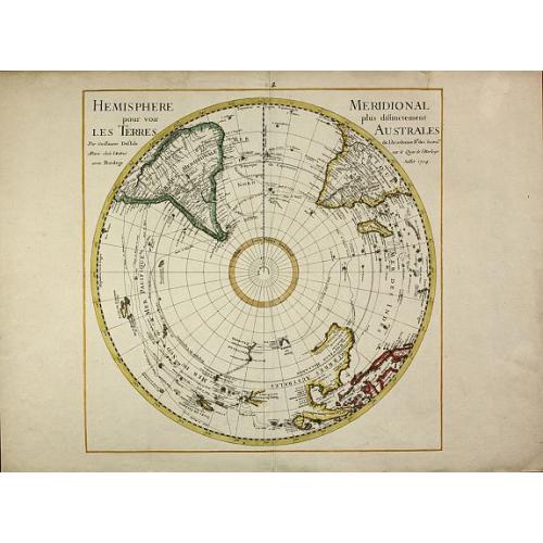 Old map image download for Hemisphere Meridional pour voir plus distinctement les Terres Australes