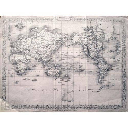 Old map image download for The World on Mercator's Projection.