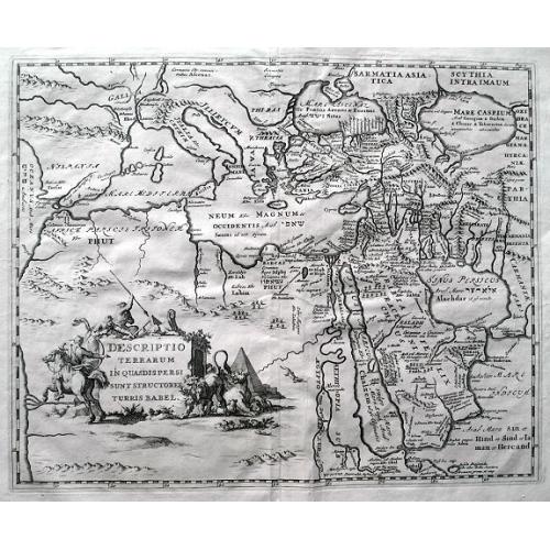 Old map image download for Descriptio terrarum in quasdispersi sunt structores turris Babel.