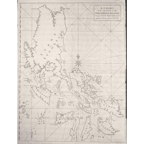 Old map image download for A Chart of the Channel in the Phillippine Islands through which the Manila Galeon passes together with the adjacent Islands.