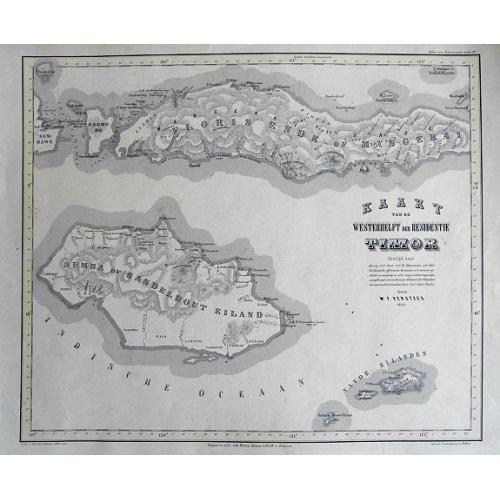 Old map image download for Kaart van de westerhelft der Residentie Timor.