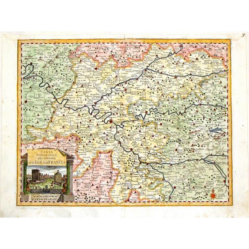 Carta Geografica del Governo del l\'Isola de Francia.