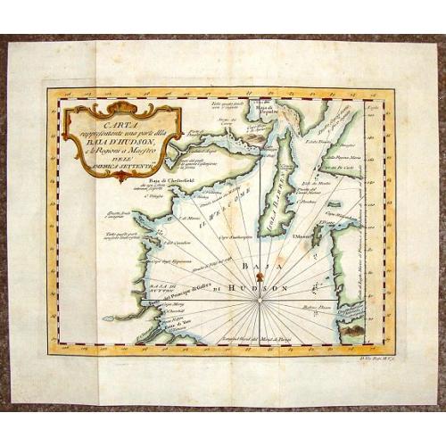 Old map image download for Carta Rappresente Una Parte dlla Baja D'Hudson.