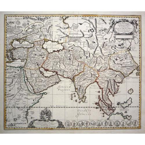 Old map image download for Asia Antiqua Cum Finitimis Africae Et Europae Regionibus Nicolaus Blancardus Belga Leidensus, Ad Lucem Aevi Vereris Delineabat