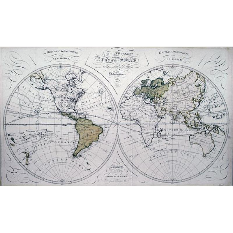A new and correct chart of World according to the latest discoveries.