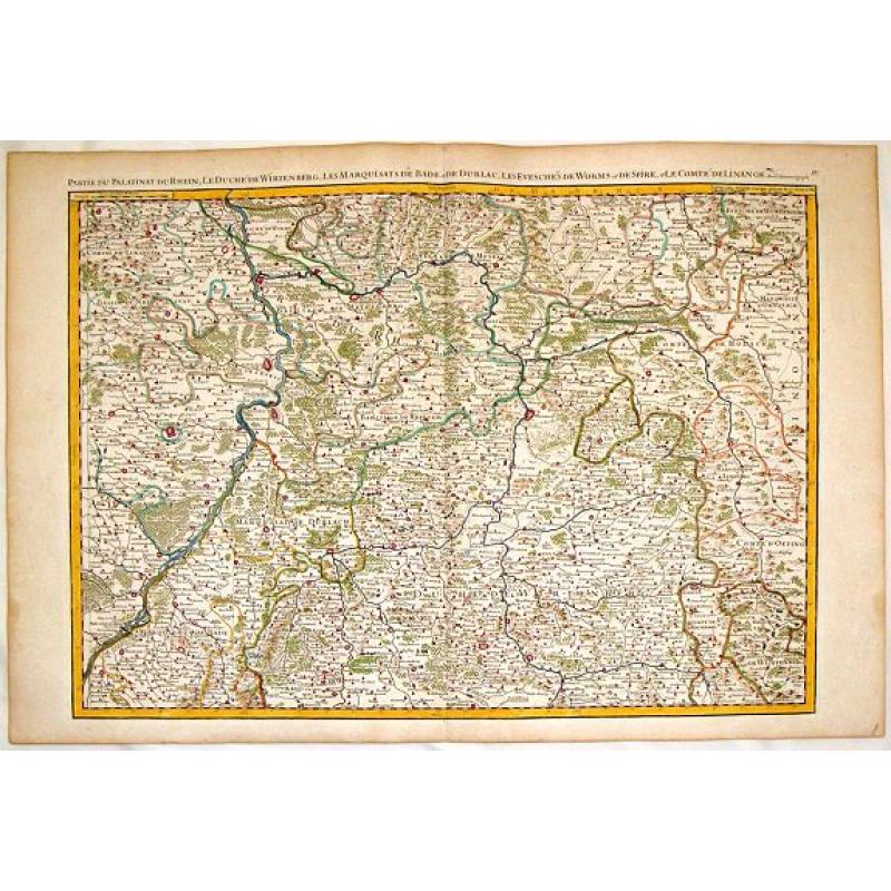 Partie du Palatinat du Rhein, le Duché de Wirtenberg les Partie du Palatinat du Rhein. Le Duche de Wirtenberg, Les Marquisats de Bade & Durlac, les Eveschés de Worms de Spire et le Comté de Linange.