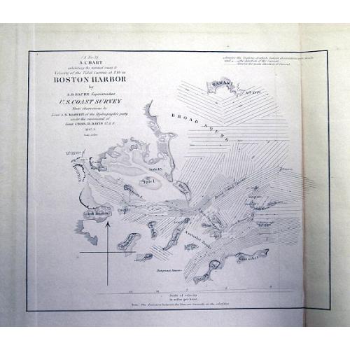 Old map image download for A chart exhibiting the normal course & velocity of the tidal current at ebb in Boston Harbor.