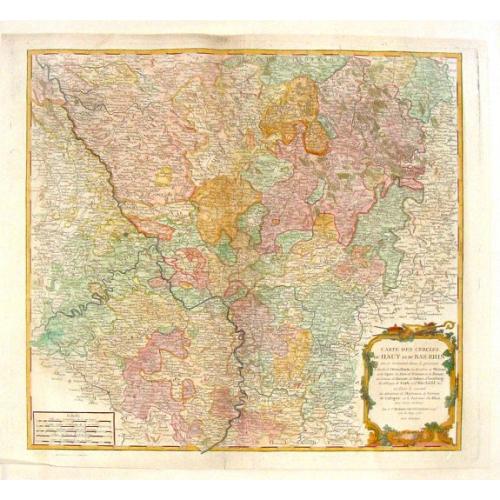 Old map image download for Carte des Cercles du Haut et du Bas Rhin.
