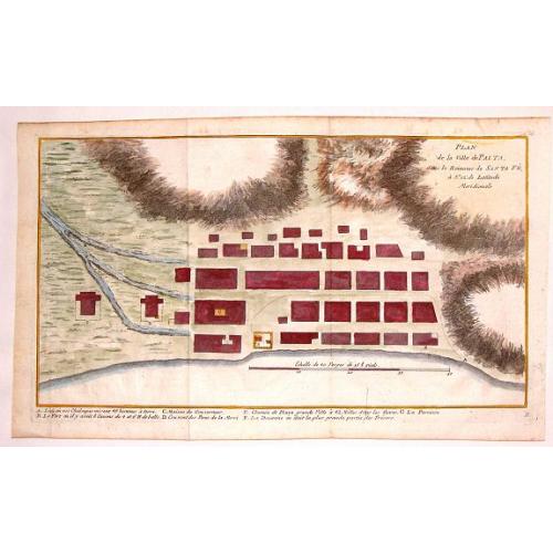 Old map image download for Plan de la Ville de Paita dans le Roiaume de Santa Fe.