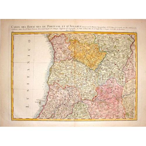 Carte des Royaumes de Portugal et D'Algarue.