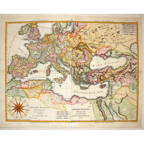 Old map image download for Imperii Romani Distracta pars Occidentalis & Orientalis.