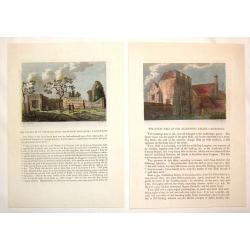 (2 Engravings) The Chapel of St. Pancrace, in St. Augustine's Monastery, Canterbury & The Great hall of the Archbishop's Palace, Canterbury
