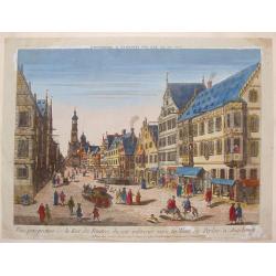 Vue Perspective de la Rue des Peintres du Cote Inferieur Vers la Tour de Perlac à Augsbourg.