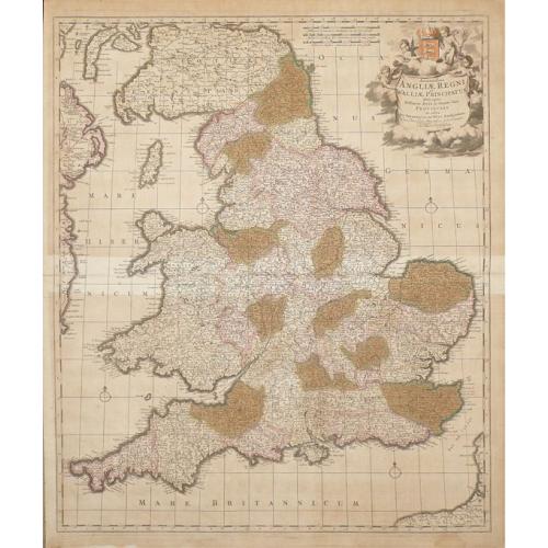 Old map image download for Accuratissima Angliae Regni et Walliae Principatus Descriptio Distincte Divisa in Omnes Suas Provincias