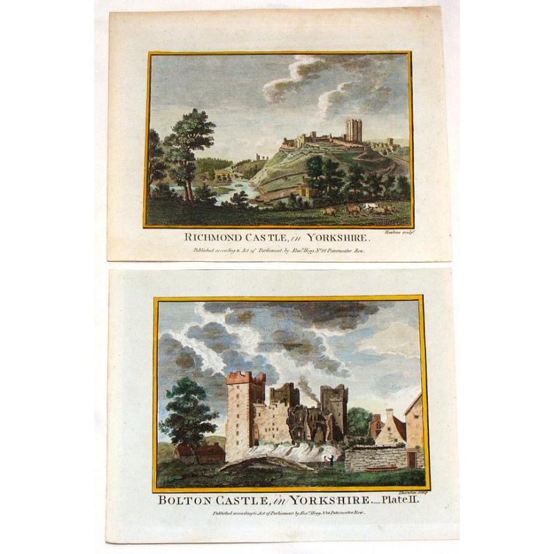 Bolton Castle & Richmond Castle in Yorkshire (2 Prints).