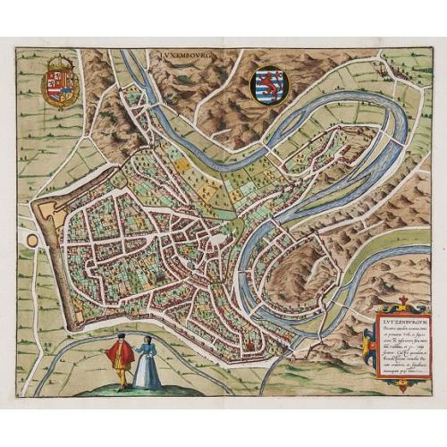 Old map image download for Luxembourg - Lutzenburgum, Ducatus eiusdem Nominis, Vetus et Primaria Urbs...