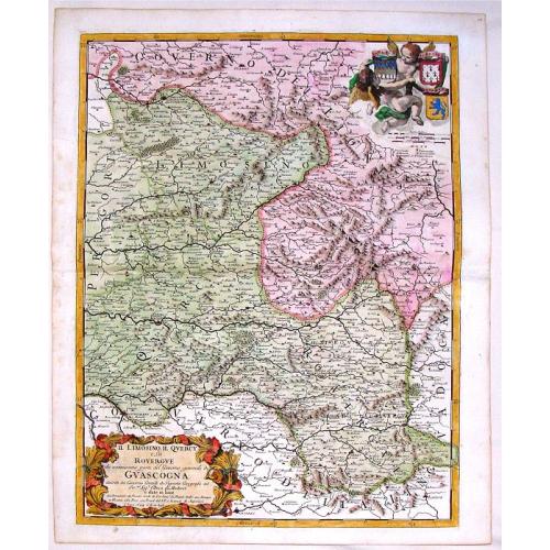 Old map image download for Il Limosino, Il Quercy e la Rovergue che Costituiscono Parte del Gouverno Generale di Guascogna