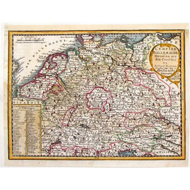 L'Empire d'Allemagne Divise en ses Dix Cercles.