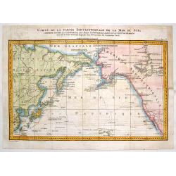 Carte de la Partie Septentrionale de la Mer du Sud, Comprise entre La Californie, Les Isles Sandwich, Le Japon et le Detroit de Behring